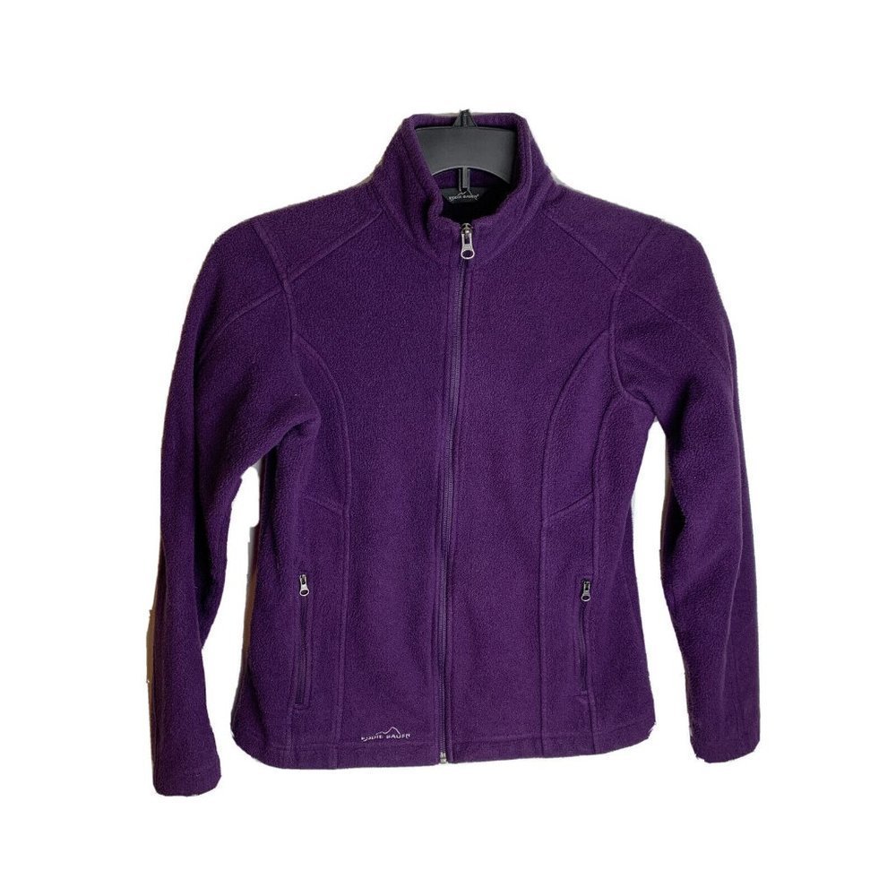 Eddie Bauer Ladies Full-Zip‎ Fleece Jacket Purple Size SM Style EB201 Pepsi Logo